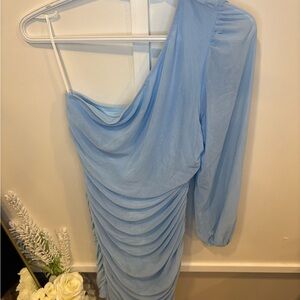 SHEIN Light Blue One-Shoulder Dress